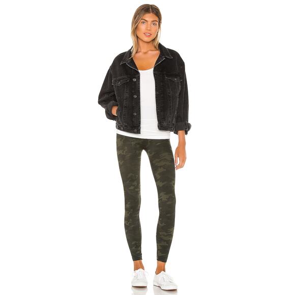 SPANX Look At Me Now Seamless Leggings Green Camo Size Medium High Rise Slimming - Picture 1 of 16